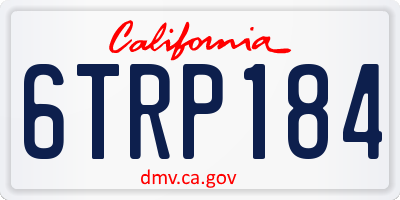 CA license plate 6TRP184