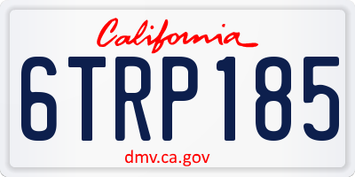 CA license plate 6TRP185