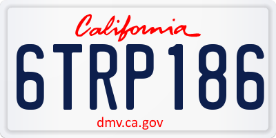 CA license plate 6TRP186