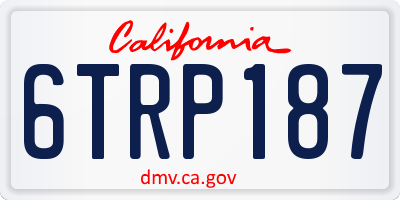CA license plate 6TRP187