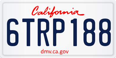 CA license plate 6TRP188