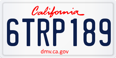 CA license plate 6TRP189