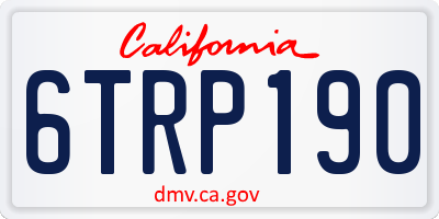CA license plate 6TRP190