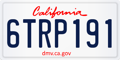 CA license plate 6TRP191