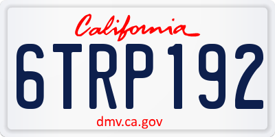 CA license plate 6TRP192