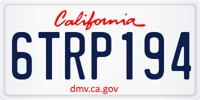 CA license plate 6TRP194