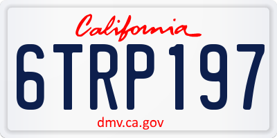CA license plate 6TRP197