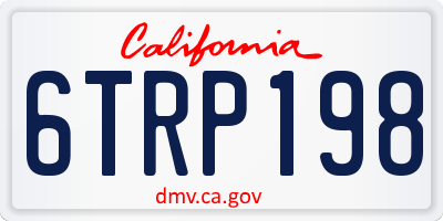 CA license plate 6TRP198