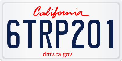 CA license plate 6TRP201