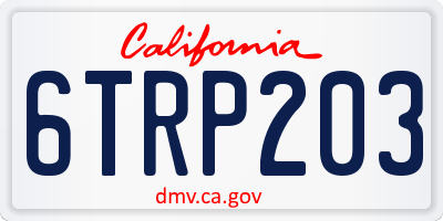 CA license plate 6TRP203