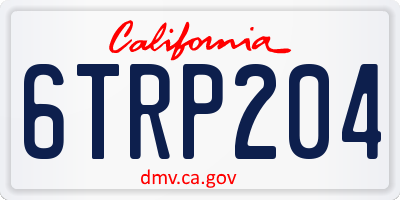 CA license plate 6TRP204