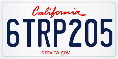 CA license plate 6TRP205