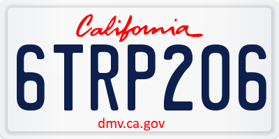 CA license plate 6TRP206