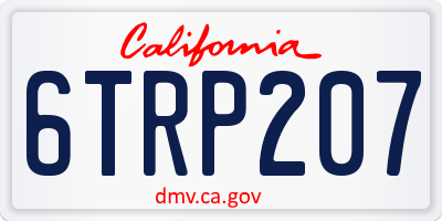 CA license plate 6TRP207
