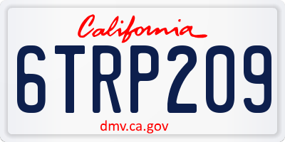 CA license plate 6TRP209
