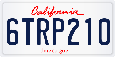 CA license plate 6TRP210