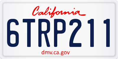 CA license plate 6TRP211