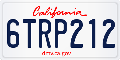 CA license plate 6TRP212