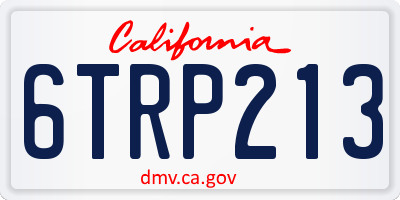 CA license plate 6TRP213