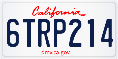 CA license plate 6TRP214