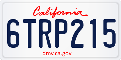 CA license plate 6TRP215