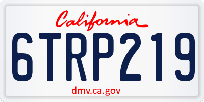 CA license plate 6TRP219