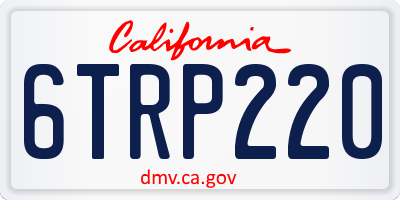 CA license plate 6TRP220