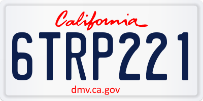 CA license plate 6TRP221