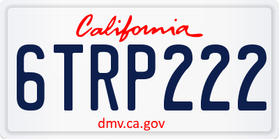 CA license plate 6TRP222