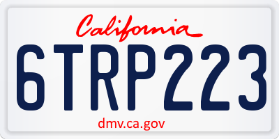 CA license plate 6TRP223