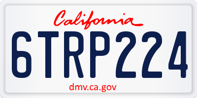 CA license plate 6TRP224