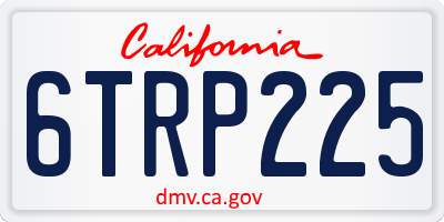 CA license plate 6TRP225