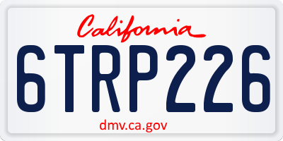 CA license plate 6TRP226