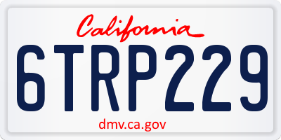 CA license plate 6TRP229