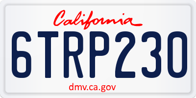 CA license plate 6TRP230