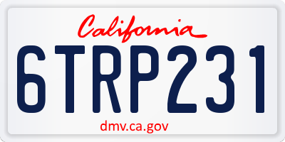 CA license plate 6TRP231