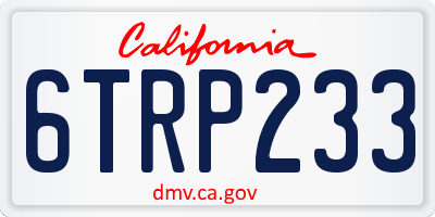 CA license plate 6TRP233