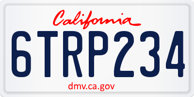 CA license plate 6TRP234