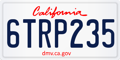 CA license plate 6TRP235