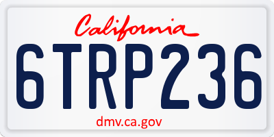 CA license plate 6TRP236
