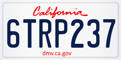CA license plate 6TRP237