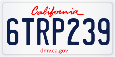 CA license plate 6TRP239