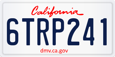 CA license plate 6TRP241