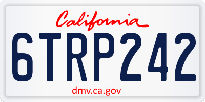 CA license plate 6TRP242