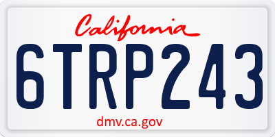 CA license plate 6TRP243