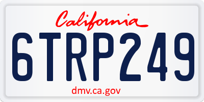 CA license plate 6TRP249
