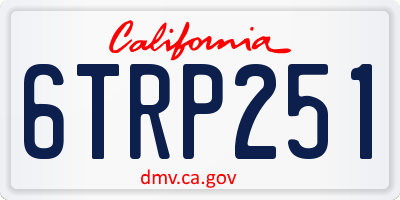 CA license plate 6TRP251
