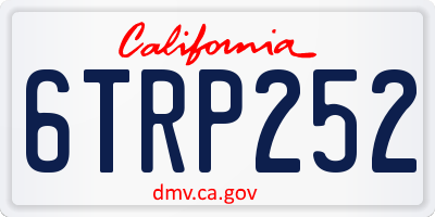 CA license plate 6TRP252