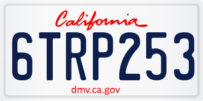CA license plate 6TRP253