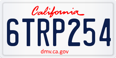 CA license plate 6TRP254